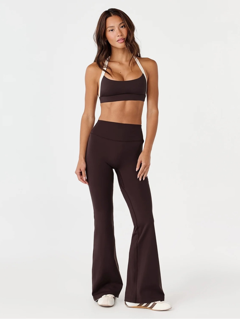 NWT CSB Form Invisible Scrunch Flare Leggings XXS in Espresso